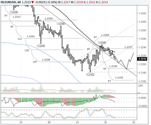 EURUSD: drop to the 45th degree likely