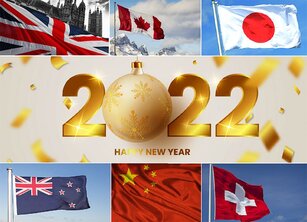 پیش‌بینی بانک‌های پیشرو برای سال ۲۰۲۲: ین ژاپن، پوند بریتانیا، دلار کانادا، دلار استرالیا، فرانک سوییس، کرون سوئد، یوآن چین